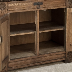 Vintage Neo-Gothic Oak Petite Cabinet