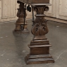Mid Century Spanish Walnut Sofa Table ~ Console with Hand Forged Iron Stretcher