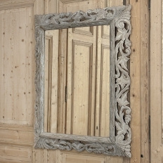 Antique French Renaissance Hand-Carved Ceruse Oak Mirror