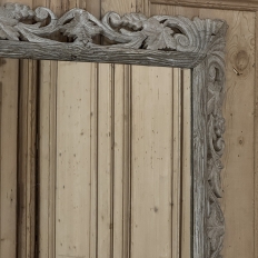 Antique French Renaissance Hand-Carved Ceruse Oak Mirror