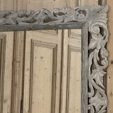 Antique French Renaissance Hand-Carved Ceruse Oak Mirror