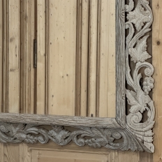 Antique French Renaissance Hand-Carved Ceruse Oak Mirror