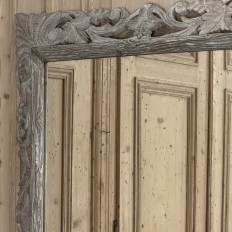 Antique French Renaissance Hand-Carved Ceruse Oak Mirror