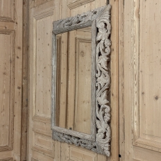 Antique French Renaissance Hand-Carved Ceruse Oak Mirror