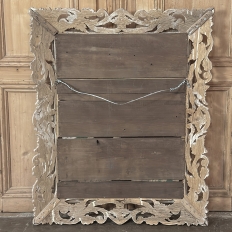 Antique French Renaissance Hand-Carved Ceruse Oak Mirror