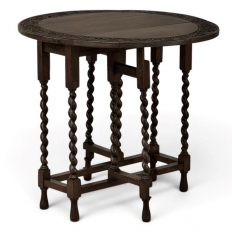 19th Century English Oak Gateleg Drop Leaf Occasional Table