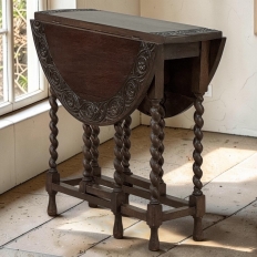 19th Century English Oak Gateleg Drop Leaf Occasional Table