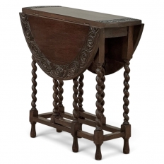 19th Century English Oak Gateleg Drop Leaf Occasional Table