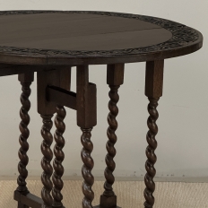19th Century English Oak Gateleg Drop Leaf Occasional Table