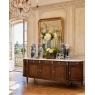 Grand French Louis XVI Mahogany Round-Sided Buffet with Carrara Marble