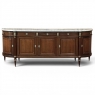 Grand French Louis XVI Mahogany Round-Sided Buffet with Carrara Marble