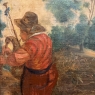 18th Century French Breton Boiserie Panel Oil on Canvas in Napoleon III Frame