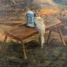 18th Century French Breton Boiserie Panel Oil on Canvas in Napoleon III Frame