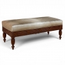 Antique French Louis XVI Style Mahogany Upholstered Bench