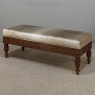 Antique French Louis XVI Style Mahogany Upholstered Bench