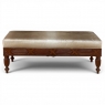 Antique French Louis XVI Style Mahogany Upholstered Bench