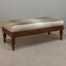 Antique French Louis XVI Style Mahogany Upholstered Bench