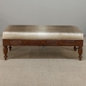Antique French Louis XVI Style Mahogany Upholstered Bench