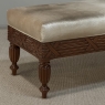 Antique French Louis XVI Style Mahogany Upholstered Bench