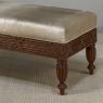 Antique French Louis XVI Style Mahogany Upholstered Bench