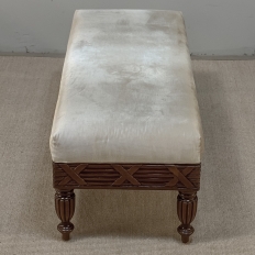 Antique French Louis XVI Style Mahogany Upholstered Bench