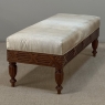 Antique French Louis XVI Style Mahogany Upholstered Bench