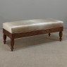 Antique French Louis XVI Style Mahogany Upholstered Bench