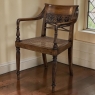 19th Century British Mahogany Edwardian Hand-Carved Armchair