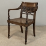 19th Century British Mahogany Edwardian Hand-Carved Armchair
