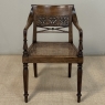19th Century British Mahogany Edwardian Hand-Carved Armchair