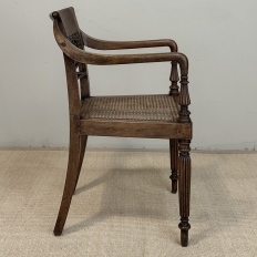 19th Century British Mahogany Edwardian Hand-Carved Armchair