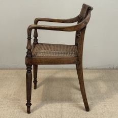 19th Century British Mahogany Edwardian Hand-Carved Armchair