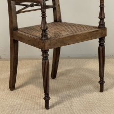 19th Century British Mahogany Edwardian Hand-Carved Armchair