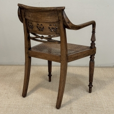 19th Century British Mahogany Edwardian Hand-Carved Armchair