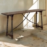 19th Century Spanish Walnut Console ~ Sofa Table with Wrought Iron