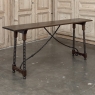 19th Century Spanish Walnut Console ~ Sofa Table with Wrought Iron