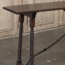 19th Century Spanish Walnut Console ~ Sofa Table with Wrought Iron