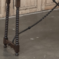 19th Century Spanish Walnut Console ~ Sofa Table with Wrought Iron