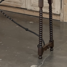19th Century Spanish Walnut Console ~ Sofa Table with Wrought Iron
