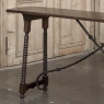 19th Century Spanish Walnut Console ~ Sofa Table with Wrought Iron