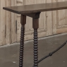 19th Century Spanish Walnut Console ~ Sofa Table with Wrought Iron