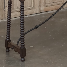 19th Century Spanish Walnut Console ~ Sofa Table with Wrought Iron
