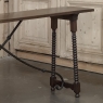 19th Century Spanish Walnut Console ~ Sofa Table with Wrought Iron