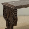 Renaissance Style Marble Top Carved End Table ~ Side Table