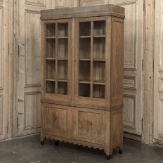 Antique Dutch Art Deco Period Solid Oak Bookcase