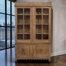 Antique Dutch Art Deco Period Solid Oak Bookcase