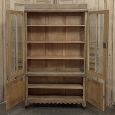 Antique Dutch Art Deco Period Solid Oak Bookcase