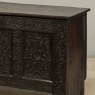 18th Century Dutch Gothic Revival Period Carved Oak Trunk ~ Blanket Chest