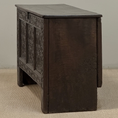 18th Century Dutch Gothic Revival Period Carved Oak Trunk ~ Blanket Chest