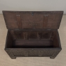 18th Century Dutch Gothic Revival Period Carved Oak Trunk ~ Blanket Chest